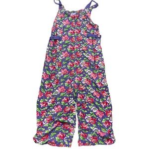 April Cornell Floral Jumpsuit Wide Leg Purple Pink Green Casual Boho Women's XL